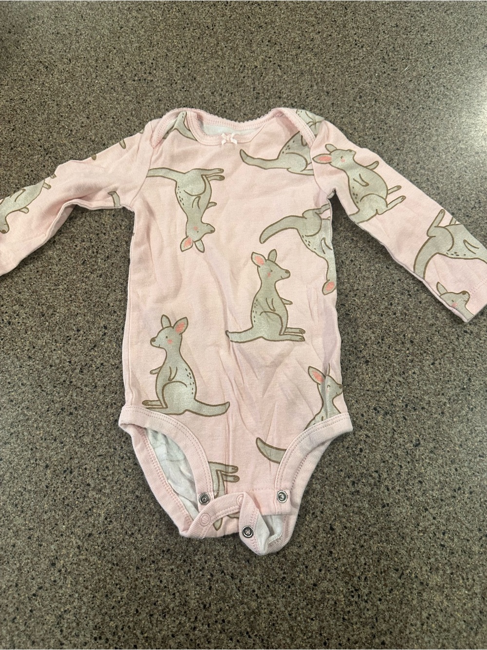 Cartier Light Pink Kangaroo Print Long-Sleeve One-Piece